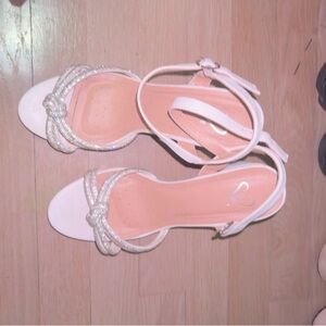 Windsor White and Silver Strappy Heels